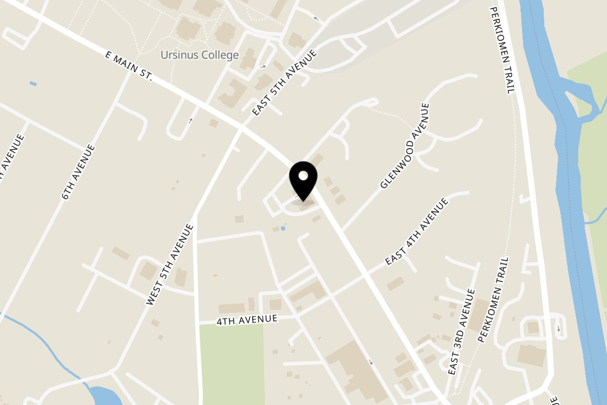 Map showing the location of Chow Bistro on 454 E Main St in Collegeville